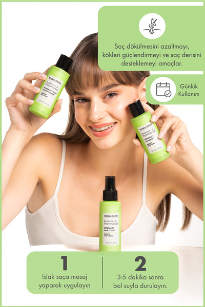 Maru.Derm Seyahat Boy - Sülfatsız Biberiye Şampuan 100 ml | Sülfatsız, Tuzsuz, Vegan Şampuan