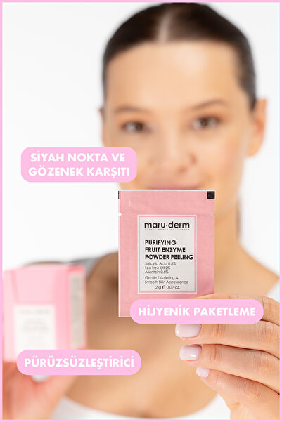 Maru.Derm Arındırıcı Meyve Enzim Toz Peeling 60 G (Salisilik Asit 0.5% + Çay Ağacı Yağı 2% + Allantoin 0.5%)