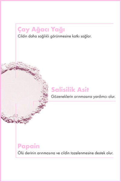 Maru.Derm Arındırıcı Meyve Enzim Toz Peeling 60 G (Salisilik Asit 0.5% + Çay Ağacı Yağı 2% + Allantoin 0.5%)