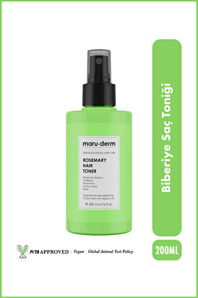 Maru.Derm Biberiye Saç Bakım Toniği 200 ML | Tüm Saç Tipleri | Vegan