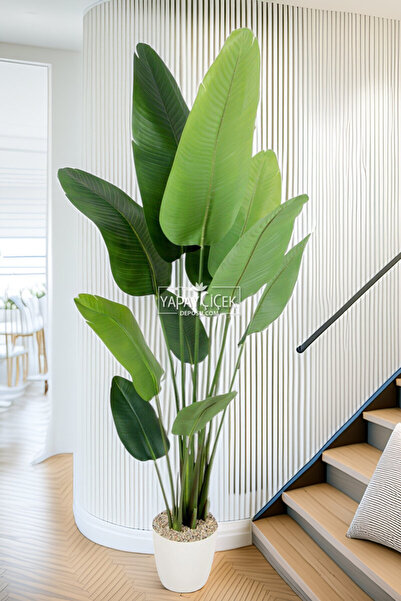 Yapay Çiçek Deposu Yapay Ağaç Starliçe Gerçek Dokunuş 11 Dev Yaprak Yeşil 185 Cm