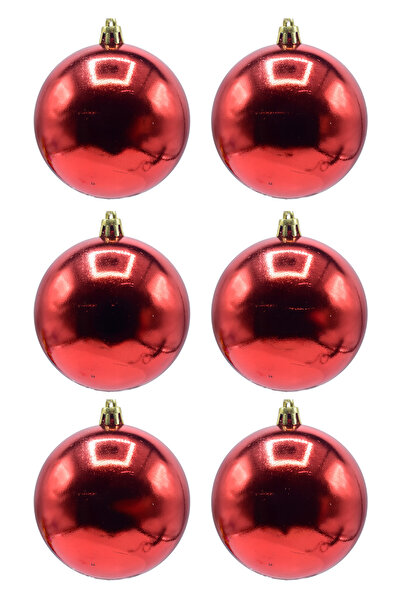 Waldern 6 cm 6-Piece Red Cute Ball Christmas Tree Ornament