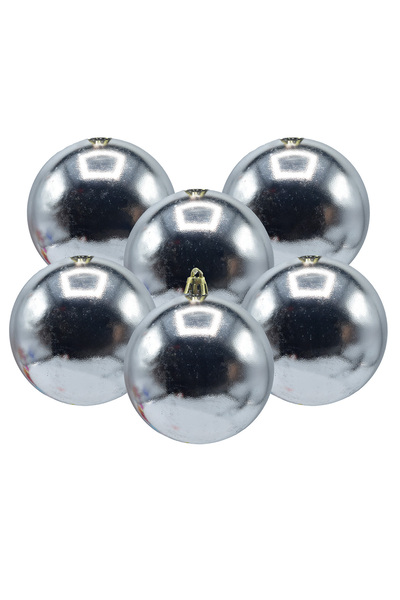 Waldern Στολίδι Χριστουγεννιάτικου Δέντρου Ασημένια Μπάλα 6 εκ. 6 τεμαχίων