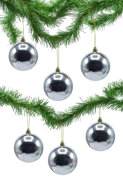 Waldern Στολίδι Χριστουγεννιάτικου Δέντρου Ασημένια Μπάλα 6 εκ. 6 τεμαχίων