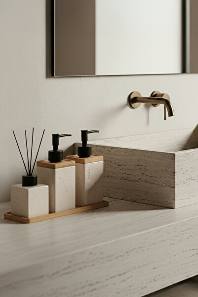 TRENDYOLMİLLA HOME طقم صابون للحمام مكون من 3 قطع من السيراميك TPHAW26BI00000