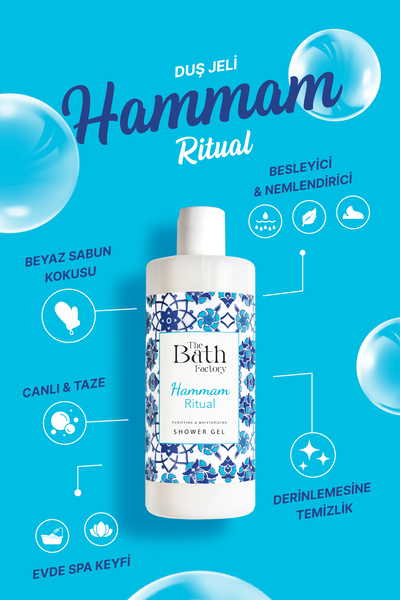 THE BATH FACTORY Nemlendirici ve Besleyici Hammam Ritual Duş Jeli 400 ml