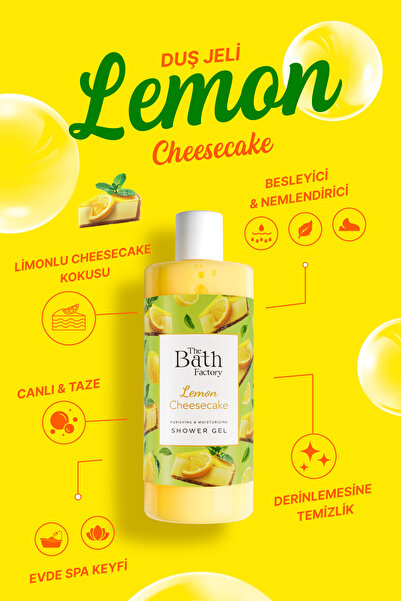 THE BATH FACTORY Nemlendirici ve Besleyici Lemon Cheesecake Duş Jeli 400 ml