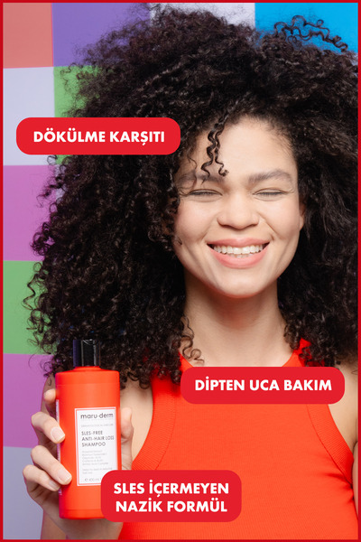 Maru.Derm Saç Dökülme Karşıtı Sülfatsız Şampuan 400 ML | Tüm Saç Tipleri | Sülfatsız, Tuzsuz, Vegan Şampuan