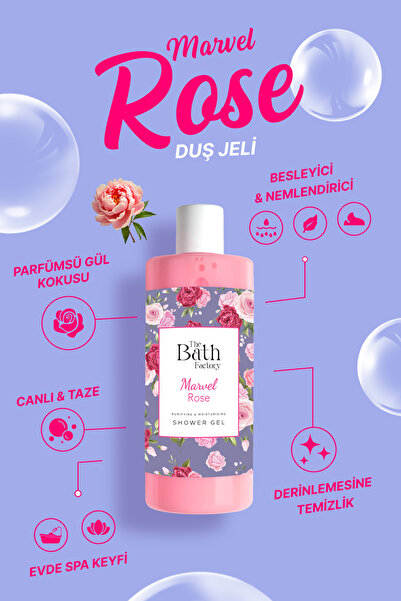 THE BATH FACTORY Nemlendirici Ve Besleyici Marvel Rose Duş Jeli 400 ml