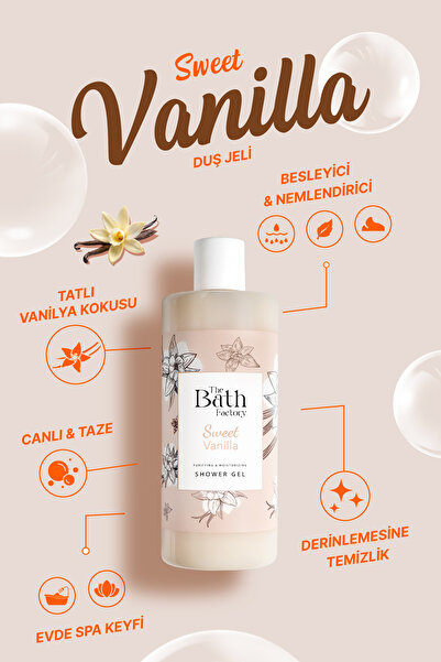 THE BATH FACTORY Nemlendirici ve Besleyici Sweet Vanilla Duş Jeli 400 ml