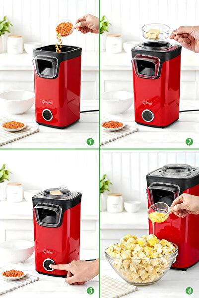 Kiwi Kpm-7412 Popcorn Maker |   Hot Air Technology |   Low-Fat & Healthy Snack