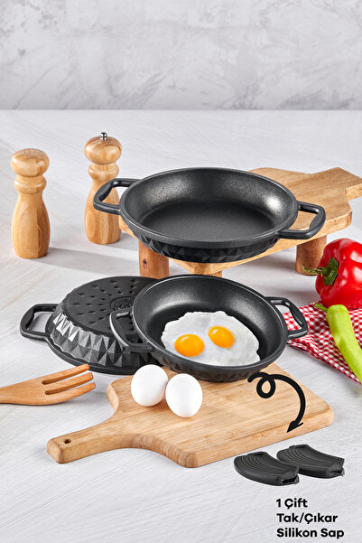 Taç Bella 3-Piece Cast Iron Pan Set 18 - 20 - 22 cm