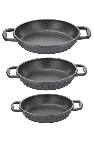 Taç Bella 3-Piece Cast Iron Pan Set 18 - 20 - 22 cm