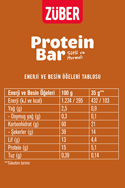 Züber Protein Bar with Milk and Dates - 12 Pieces X 35Gr