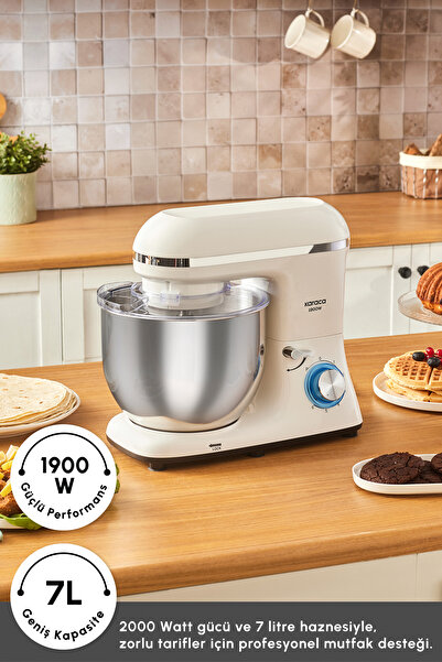 Karaca Chefcrafter Stand Mikser Mutfak Şefi 1900 W Porcelain White