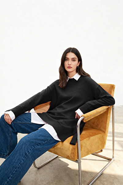 Trendyol Modest Pulover Negru Tricotaj TCTAW22AK0010