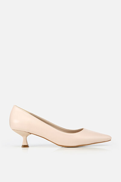 Yaya by Hotiç Women's Beige Short Heeled Stiletto