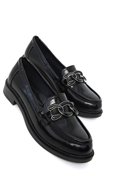 SOHO Черни матови кожени дамски мокасини 21160