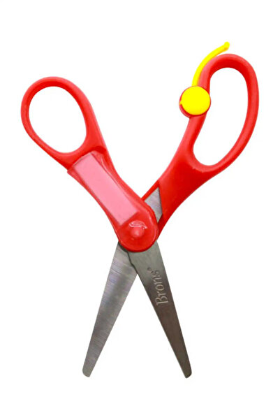 Brons School Scissors with Spring Nameplate Br-703 Red