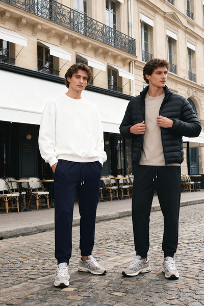 Trendyol Collection Μαύρο-μπλε ναυτικό κανονικό κομμένο ελαστικό παντελόνι αθλητικό παντελόνι 2 τεμαχίων TMNAW22EA0279