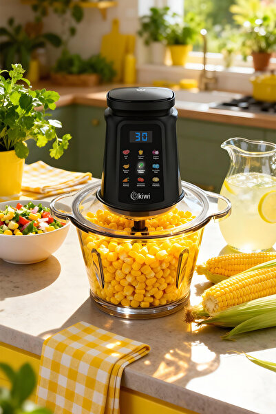 Kiwi KC-8250 Gıda Öğütücü Doğrayıcı | 500W Güçlü Motor&3L Cam Kase &9 Titanyum Bıçaklı & Dokunmatik Ekran