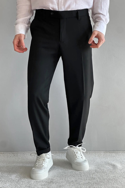 Trendyol Collection Black Men's Boyfriend Fit Fabric Pants Tmnaw26Pl00017