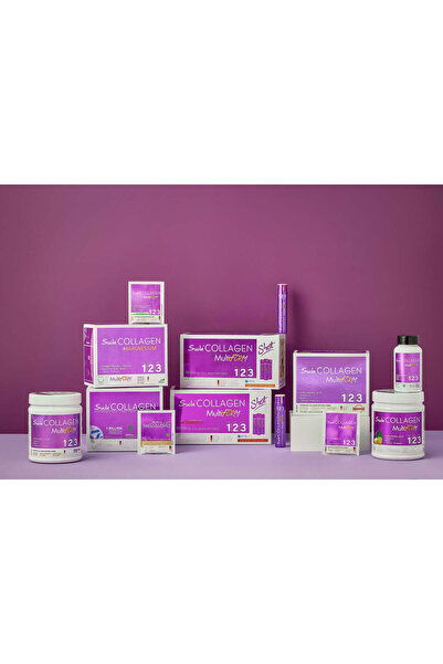 Suda Collagen مسحوق الكولاجين متعدد الأشكال بنكهة البرتقال - النوع I-II-III، فيتامين C، البيوتين، حمض الهيالورونيك |   360 جرام