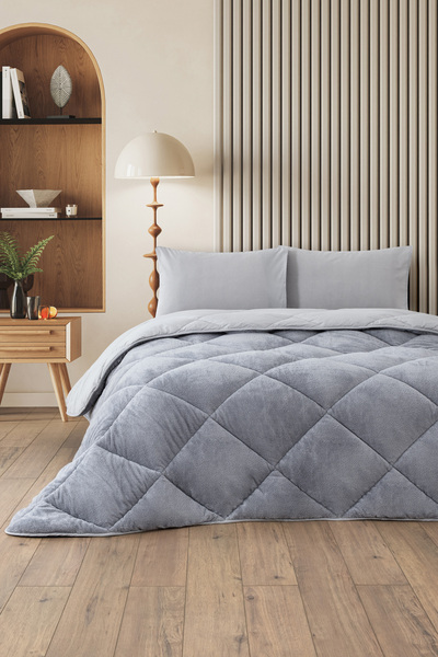 Formeya Cuvertură de lux, gri Wellsoft, cu două fețe, 155x215