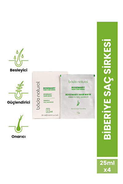 Bade Natural Biberiye Saç Maskesi Besleyici ve Güçlendirici 4x25ml