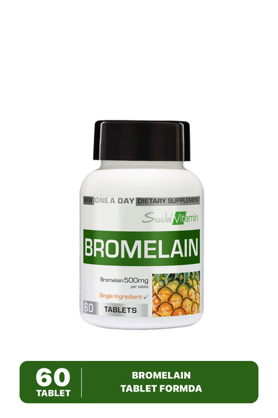 Suda Vitamin Bromelain 500mg Sindirim Takviyesi Ananastan Elde Edilen Bitkisel Detoks 60 Tablet