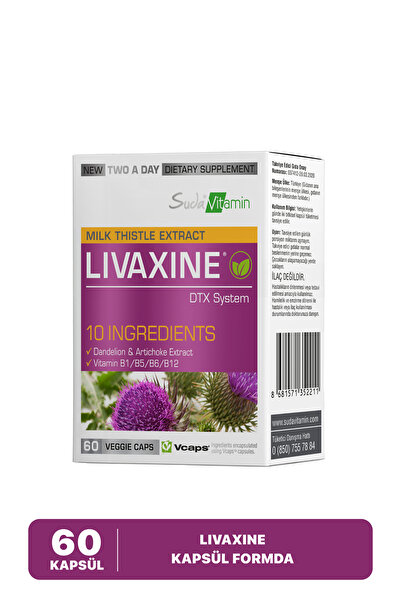 Suda Vitamin Livaxine Milk Thistle Extract l Vitamin B1/B5/B6/B12 - Antioksidan  | 60 Kapsül