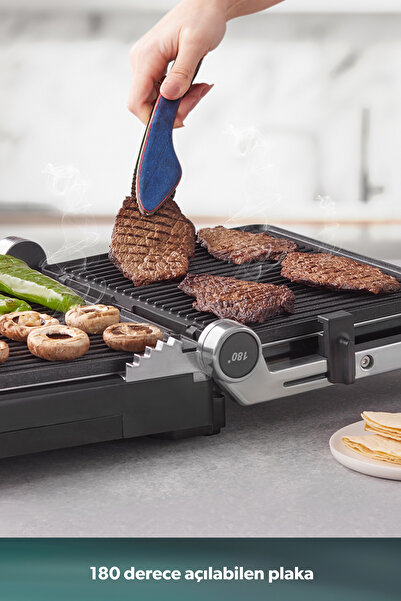 HOMEND Grilliant 1340H 4 Dilim Kapasiteli Inox Gövde Döküm Plakalı Tost ve Izgara Makinesi