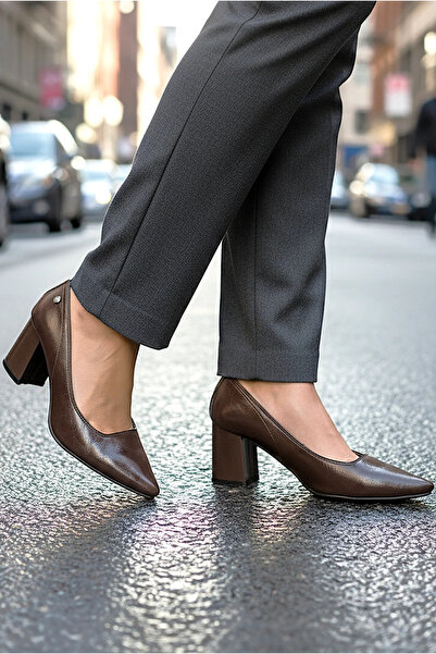 Gökhan Talay Nevra Гъвкава мека подметка против хлъзгане (7 см) Кафяви дамски...