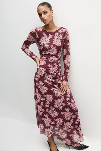 LEFTIES Γυναικείο ημιδιάφανο φόρεμα μίντι