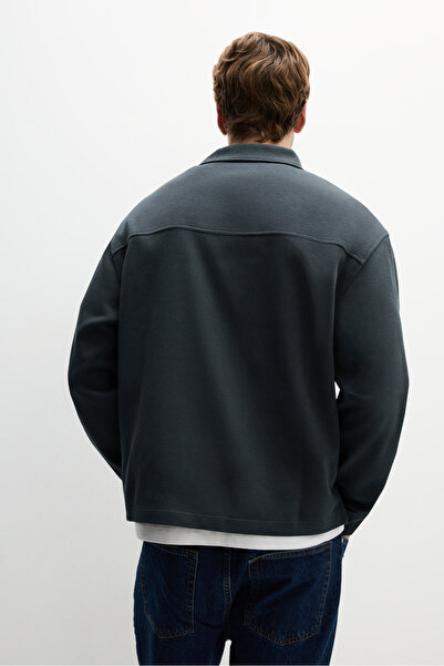 LEFTIES Ανδρικό φούτερ με κολάρο πόλο με υφή