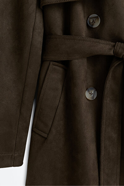 LEFTIES Woman Faux Suede Trench Coat