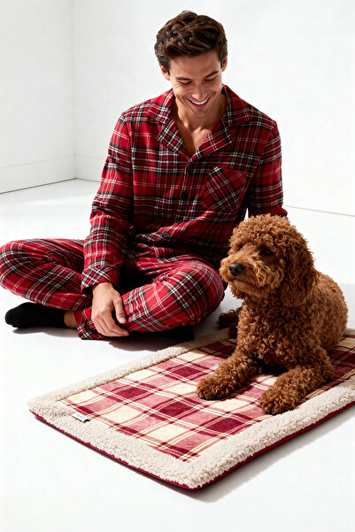 TRENDYOLMİLLA HOME Pet Plaid Patterned Plush Cat and Dog Bed 50X70Cm Tphaw26Kk00004