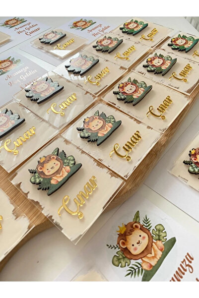 Genel Markalar Aslan Figürlü Pleksi Hediyelik Magnet Hediyelik 10 Adet Jelatinli (KARTSIZ)