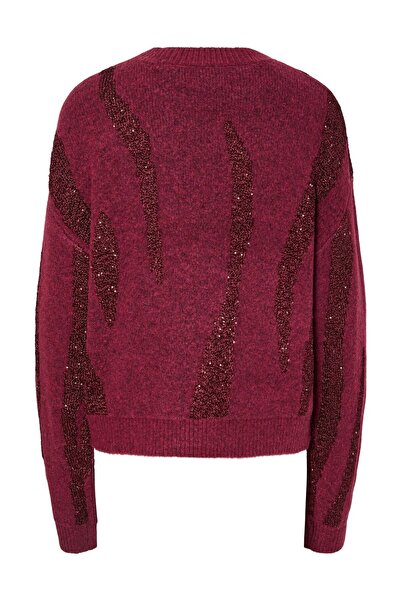 PIECES PCRADA LS tricot cu paiete cu gâtul în formă de O BC