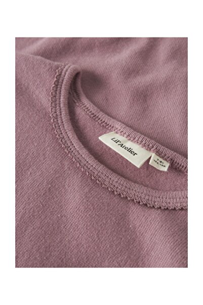 Lil' Atelier NMFTHORA HAF LS SLIM TOP LIL – Slim top s krátkým rukávem, barva lilac.