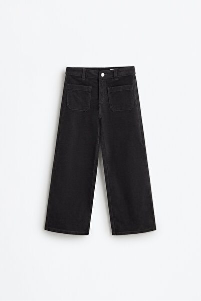 LEFTIES Dziecięce aksamitne spodnie z prostymi nogawkami