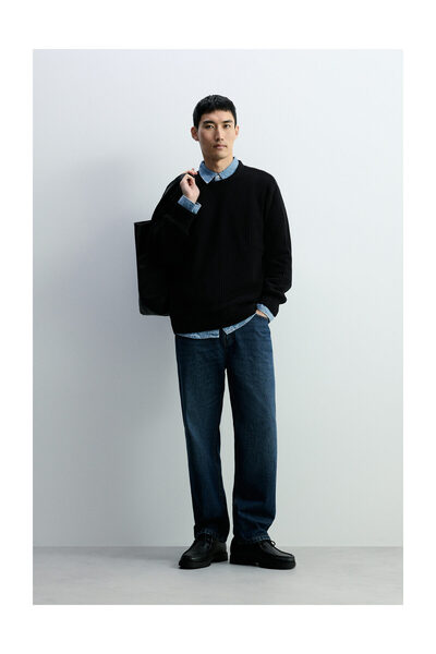 LEFTIES Ανδρικό πλεκτό πουλόβερ με χοντρό πλέγμα