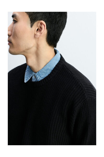 LEFTIES Ανδρικό πλεκτό πουλόβερ με χοντρό πλέγμα