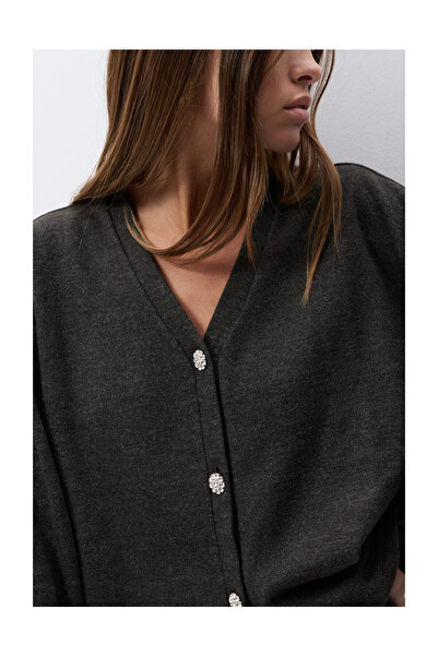 LEFTIES Dámská pletená bunda s ozdobnými knoflíky