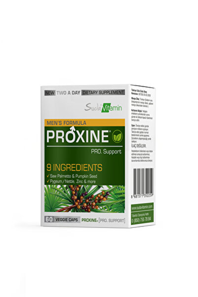 Suda Vitamin Proxine Erkek Sağlığı Çinko+Selenyum+Bitkisel Ekstreler,Prostat Sağlığı&Enerji Verici 60 Kapsül