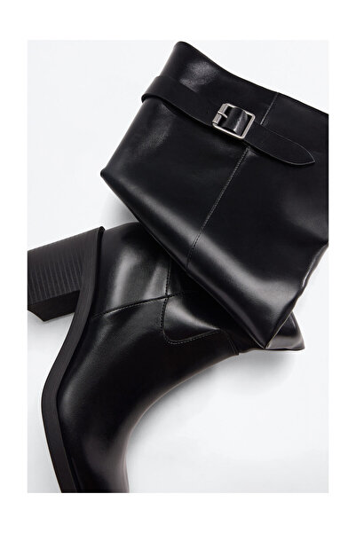LEFTIES Dámské kozačky na vysokém podpatku s přezkou