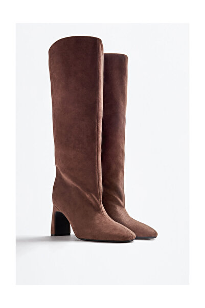 LEFTIES Woman High-Heel Faux Suede Boots