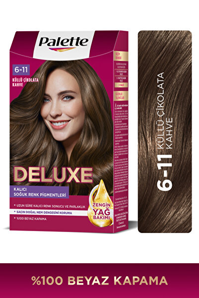 Palette Deluxe 6-11 Küllü Çikolata Kahve Zengin Yağ Bakımı Kit Saç Boyası Bak...