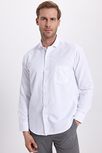 Tudors Чоловіча сорочка Regular Fit класичного крою з візерунком, біла