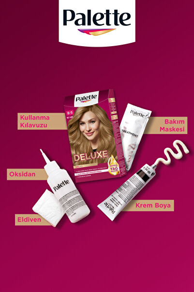 Palette Deluxe 8-5 Bej Sarı Zengin Yağ Bakımı Kit Saç Boyası Bakım Maskesi